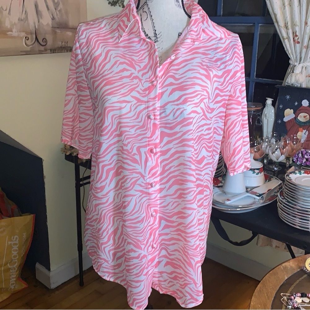 Princess-polly Pink and White Blouse